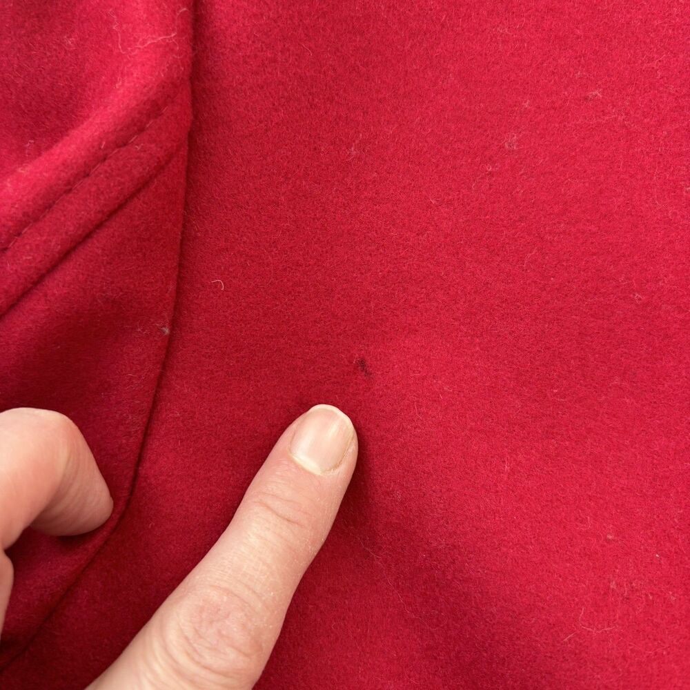 Victoria’s Secret Womens Red Pea Coat Size 12 Wool Blend Double Breasted Classic - Picture 14 of 15